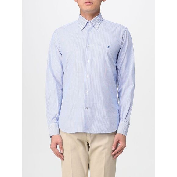 Brooksfield Shirt Men Gnawed Blue - Picture 1 of 3